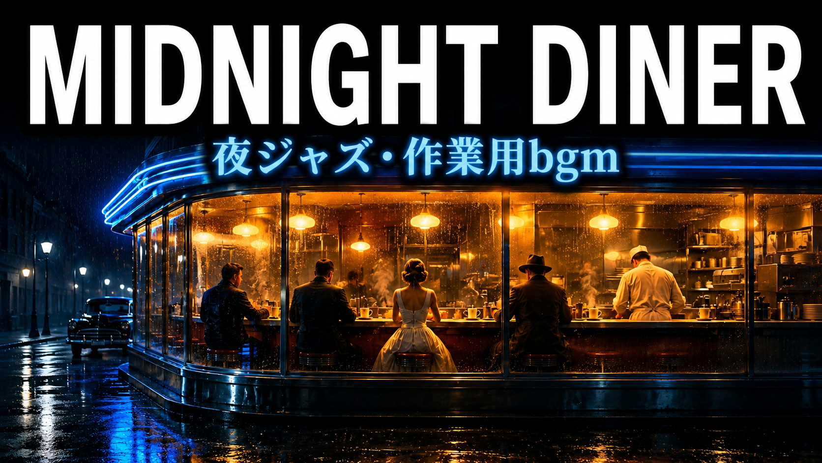 Midnight Diner: rainy neon diner in the Boulevard of Broken Dreams mood